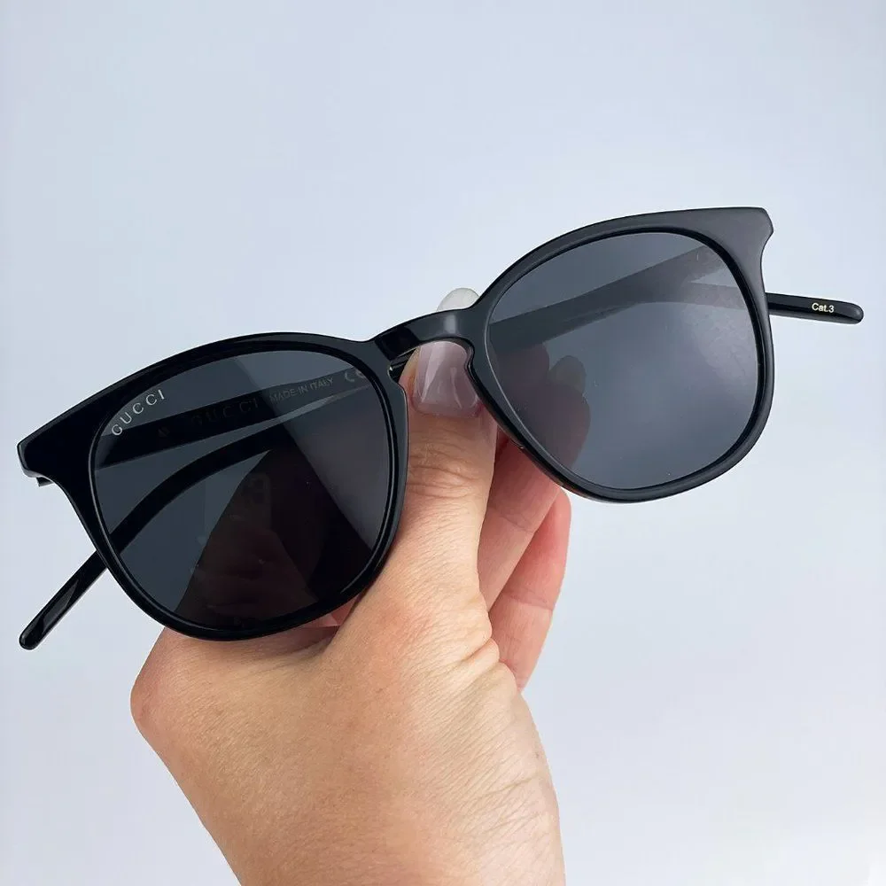 Gucci GG1157S 001 BRAND NEW Sunglasses Black Grey Round Unisex